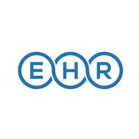 création de logo de lettre ehr sur fond noir.concept de logo de lettre initiales créatives ehr.conception de lettre vectorielle ehr. vecteur