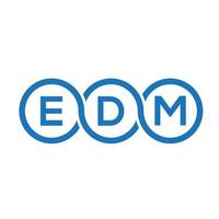 création de logo de lettre edm sur fond noir.concept de logo de lettre initiales créatives edm.conception de lettre vectorielle edm. vecteur