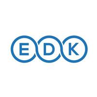 création de logo de lettre edk sur fond noir. concept de logo de lettre initiales créatives edk. création de lettre vectorielle edk. vecteur