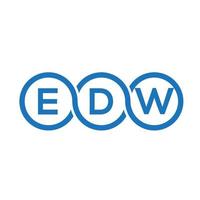 création de logo de lettre edw sur fond noir.concept de logo de lettre initiales créatives edw.conception de lettre vectorielle edw. vecteur