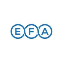 création de logo de lettre efa sur fond noir.concept de logo de lettre initiales créatives efa.conception de lettre vectorielle efa. vecteur