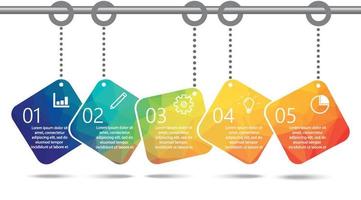 modèle de conception infographie chronologie avec 5 options, diagramme de processus, illustration vectorielle eps10 vecteur