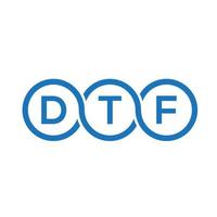 création de logo de lettre dtf sur fond noir.concept de logo de lettre initiales créatives dtf.conception de lettre vectorielle dtf. vecteur