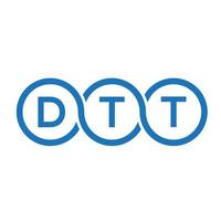 création de logo de lettre dtt sur fond noir.concept de logo de lettre initiales créatives dtt.conception de lettre vectorielle dtt. vecteur