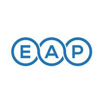 création de logo de lettre eap sur fond noir.concept de logo de lettre initiales créatives eap.conception de lettre vectorielle eap. vecteur