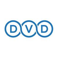 création de logo de lettre de dvd sur fond noir. concept de logo de lettre d'initiales créatives de dvd. création de lettre de vecteur de dvd.