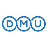 création de logo de lettre dmu sur fond noir.concept de logo de lettre initiales créatives dmu.conception de lettre vectorielle dmu. vecteur