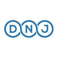 création de logo de lettre dnj sur fond noir. concept de logo de lettre initiales créatives dnj. création de lettre vectorielle dnj. vecteur