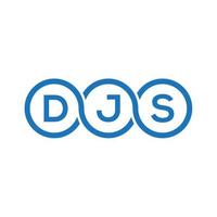 création de logo de lettre djs sur fond noir.concept de logo de lettre initiales créatives djs.conception de lettre vectorielle djs. vecteur