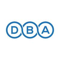 création de logo de lettre dba sur fond noir.concept de logo de lettre initiales créatives dba.conception de lettre vectorielle dba. vecteur