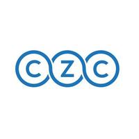 création de logo de lettre czc sur fond noir. concept de logo de lettre initiales créatives czc. création de lettre vectorielle czc. vecteur