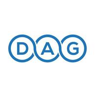création de logo de lettre dag sur fond noir. concept de logo de lettre initiales créatives dag. conception de lettre vectorielle dag. vecteur