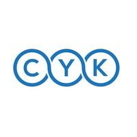 création de logo de lettre cyk sur fond noir.concept de logo de lettre initiales créatives cyk.conception de lettre vectorielle cyk. vecteur