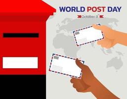 arrière-plan pour la journée mondiale de la poste. vecteur