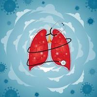 illustration vectorielle sur le thème de la journée mondiale de la pneumonie. vecteur
