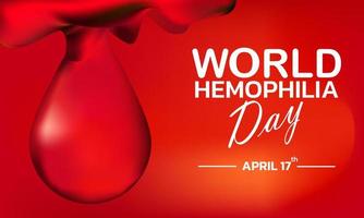 la journée mondiale de l'hémophilie est célébrée chaque année le 17 avril, vecteur