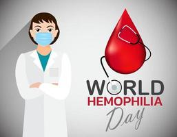 la journée mondiale de l'hémophilie est célébrée chaque année le 17 avril, vecteur