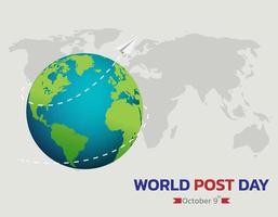 arrière-plan pour la journée mondiale de la poste. vecteur