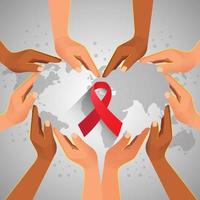illustration de fond de bannière de la journée mondiale du sida. vecteur