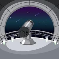 thème de l'astronomie avec grand télescope vecteur
