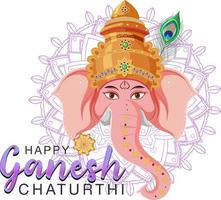 affiche de ganesh chaturthi heureux vecteur