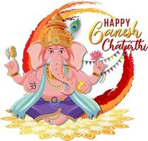 affiche de ganesh chaturthi heureux vecteur