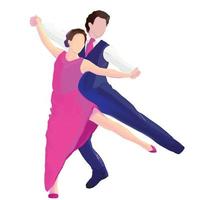 deux personnes dansant la danse salsa dans la salle de bal, illustration vectorielle vecteur