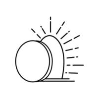 vecteur tombe ouverte de jésus christ. Pâques dimanche de la résurrection. icône linéaire de cercueil chrétien. cave avec grosse pierre à l'entrée. illustration de la ligne mince. symbole de contour