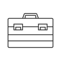 icône linéaire de boîte à outils de construction. illustration de la ligne mince. caisse à outils. symbole de contour. dessin de contour isolé de vecteur