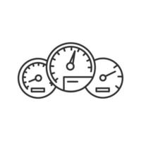 icône linéaire du tableau de bord. illustration de la ligne mince. tableau de bord de la voiture. symbole de contour. dessin de contour isolé de vecteur