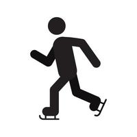 icône de silhouette d'homme de patinage. patineur. illustration vectorielle isolée vecteur
