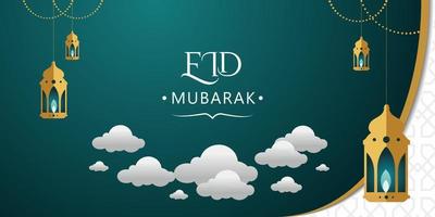 conception de fond eid mubarak. illustration vectorielle pour cartes de voeux, affiches et bannières vecteur