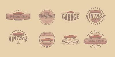 collection de panneaux de transport vintage méga pack pour service de voiture, pièces automobiles, modèle de conception de logo vecteur
