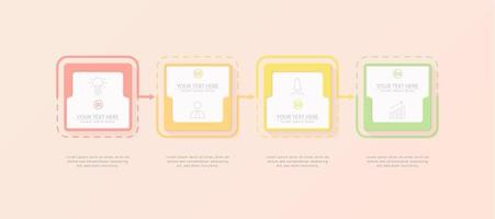 modèle de vecteur d'infographie 3d minimaliste avec des étapes pour réussir. présentation avec des icônes d'éléments de ligne. la conception de concept d'entreprise peut être utilisée pour la mise en page web, brochure, diagramme, graphique ou bannière