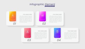 modèle de conception infographique vectoriel avec options ou étapes. peut être utilisé pour le diagramme de processus, les présentations, la mise en page du flux de travail, la bannière, l'organigramme, le graphique d'informations.