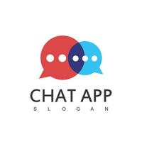 vecteur de conception de logo d'application de chat