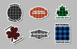 collection d'autocollants du jour du tartan vecteur