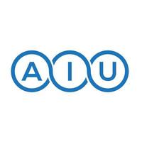 création de logo de lettre aiu sur fond blanc. concept de logo de lettre initiales créatives aiu. conception de lettre aiu. vecteur