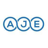 création de logo de lettre aje sur fond blanc. concept de logo de lettre initiales créatives aje. conception de lettre aje. vecteur