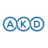 création de logo de lettre akd sur fond blanc. concept de logo de lettre initiales créatives akd. conception de lettre akd. vecteur