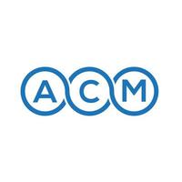 création de logo de lettre acm sur fond blanc. concept de logo de lettre initiales créatives acm. conception de lettre acm. vecteur