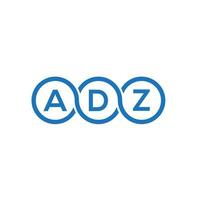 création de logo de lettre adz sur fond blanc. concept de logo de lettre initiales créatives adz. conception de lettre adz. vecteur