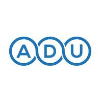 concept de logo de lettre initiales créatives adu. conception de lettre adu. création de logo de lettre adu sur fond blanc. concept de logo de lettre initiales créatives adu. conception de lettre adu. vecteur