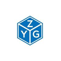 création de logo de lettre zyg sur fond blanc. concept de logo de lettre initiales créatives zyg. conception de lettre zyg. vecteur