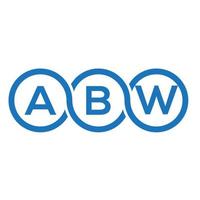 création de logo de lettre abw sur fond blanc. concept de logo de lettre initiales créatives abw. conception de lettre abw. vecteur