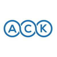 création de logo de lettre ack sur fond blanc. ack concept de logo de lettre initiales créatives. conception de lettre d'accusé de réception. vecteur