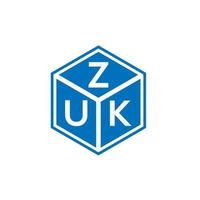 création de logo de lettre zuk sur fond blanc. concept de logo de lettre initiales créatives zuk. conception de lettre zuk. vecteur
