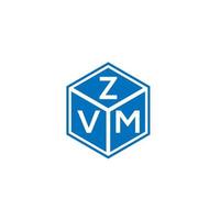 création de logo de lettre zvm sur fond blanc. concept de logo de lettre initiales créatives zvm. conception de lettre zvm. vecteur