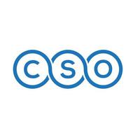 création de logo de lettre cso sur fond noir. concept de logo de lettre initiales créatives cso. conception de lettre cso. vecteur