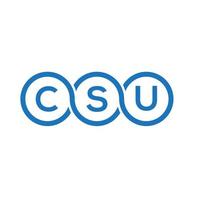 création de logo de lettre csu sur fond noir. concept de logo de lettre initiales créatives csu. conception de lettre csu. vecteur